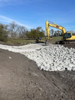 Land contractor preparing site